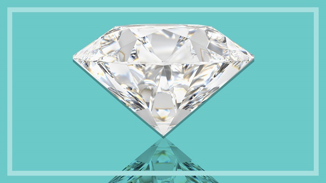 single diamond with reflection